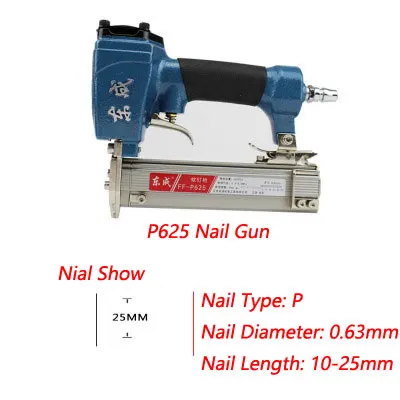 Пневматический степлер пневматический контакт шт. длина 10-25 мм 4-8 бар 100 гвоздей |