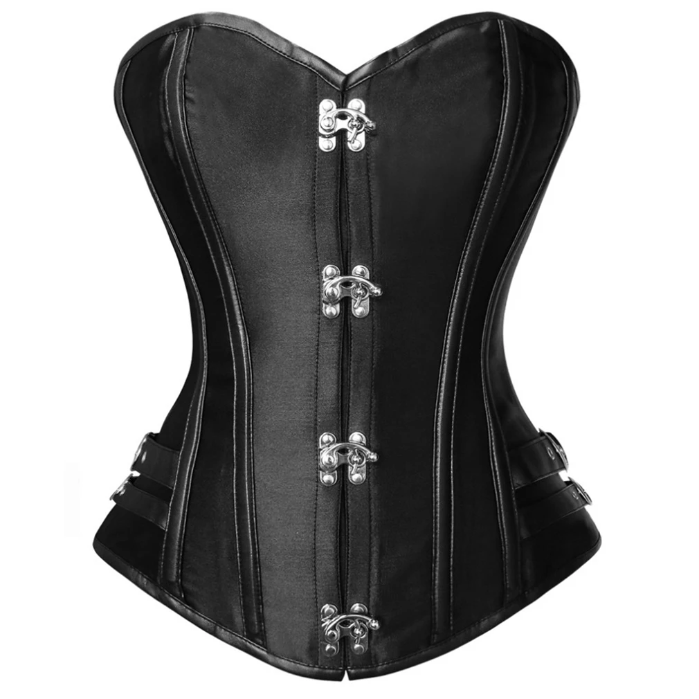 Корсет в стиле стимпанк большие размеры винтажный корсет из парчи стальной с