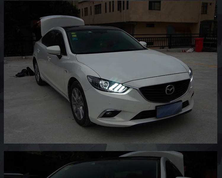 АКД Автомобиль Стайлинг фара для Mazda 6 Atenza светодиодный фонарь Mustang-дизайн светодиодный DRL H7 D2H Hid вариант Ангел глаз биксеноновые фары