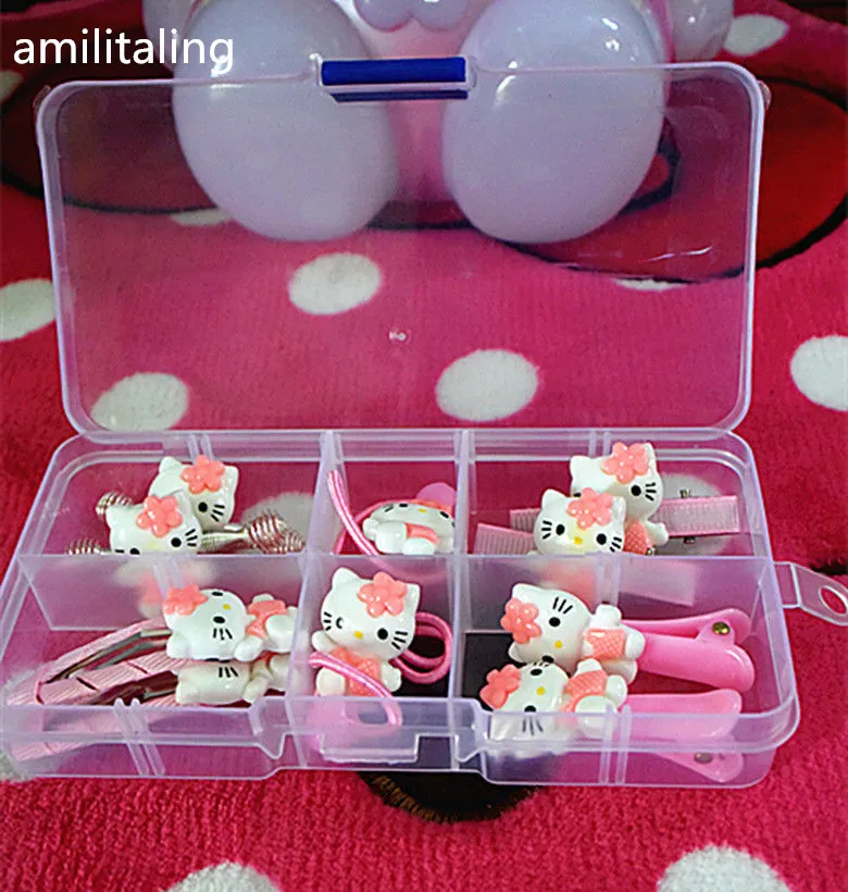 10 шт. в комплекте новый держатель для волос с чехлом коробкой Hello kitty девочек yey