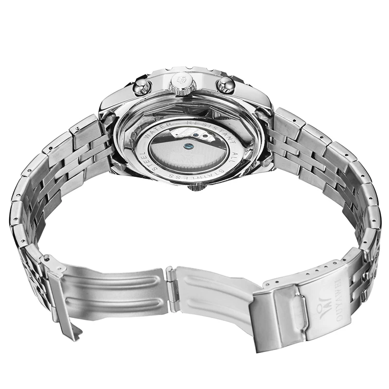 Роскошные водонепроницаемые часы с большим циферблатом и датой из нержавеющей