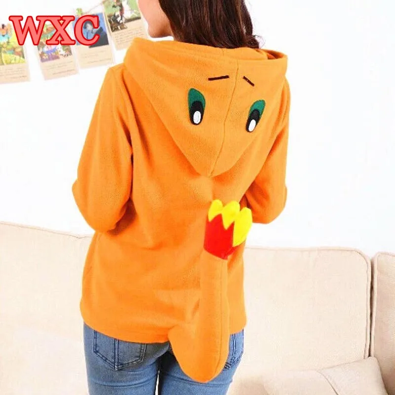 Фото Charmander толстовка с хвостом Женская куртка флисовая Umbreon костюмы для косплея аниме Charmander толстовка с хвостом Женская куртка флисовая Umbreon костюмы для косплея аниме