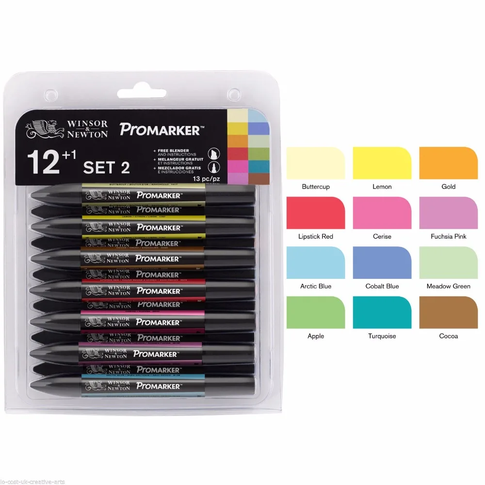 Набор маркеров WINSOR & NEWTON Promarker с двойным наконечником на спиртовой основе 6 цветов