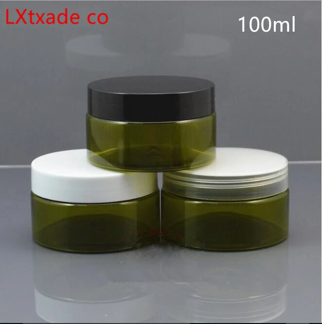 Бесплатная доставка 100 г/мл зеленые пластиковые пустые флаконы для упаковки