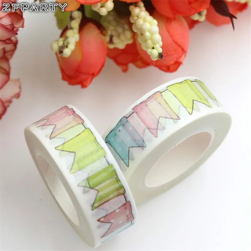 

Клейкая лента ZFPARTY 15 мм * 10 м для скрапбукинга, сделай сам, клейкая декоративная лента для маскировки японской бумаги, лента для баннеров