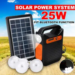 Генератор солнечной панели с bluetooth, комплект с USB зарядным устройством для дома, MP3 радио, светильник светодиодный ных лампочки для экстренного освещения зарядное Освещение