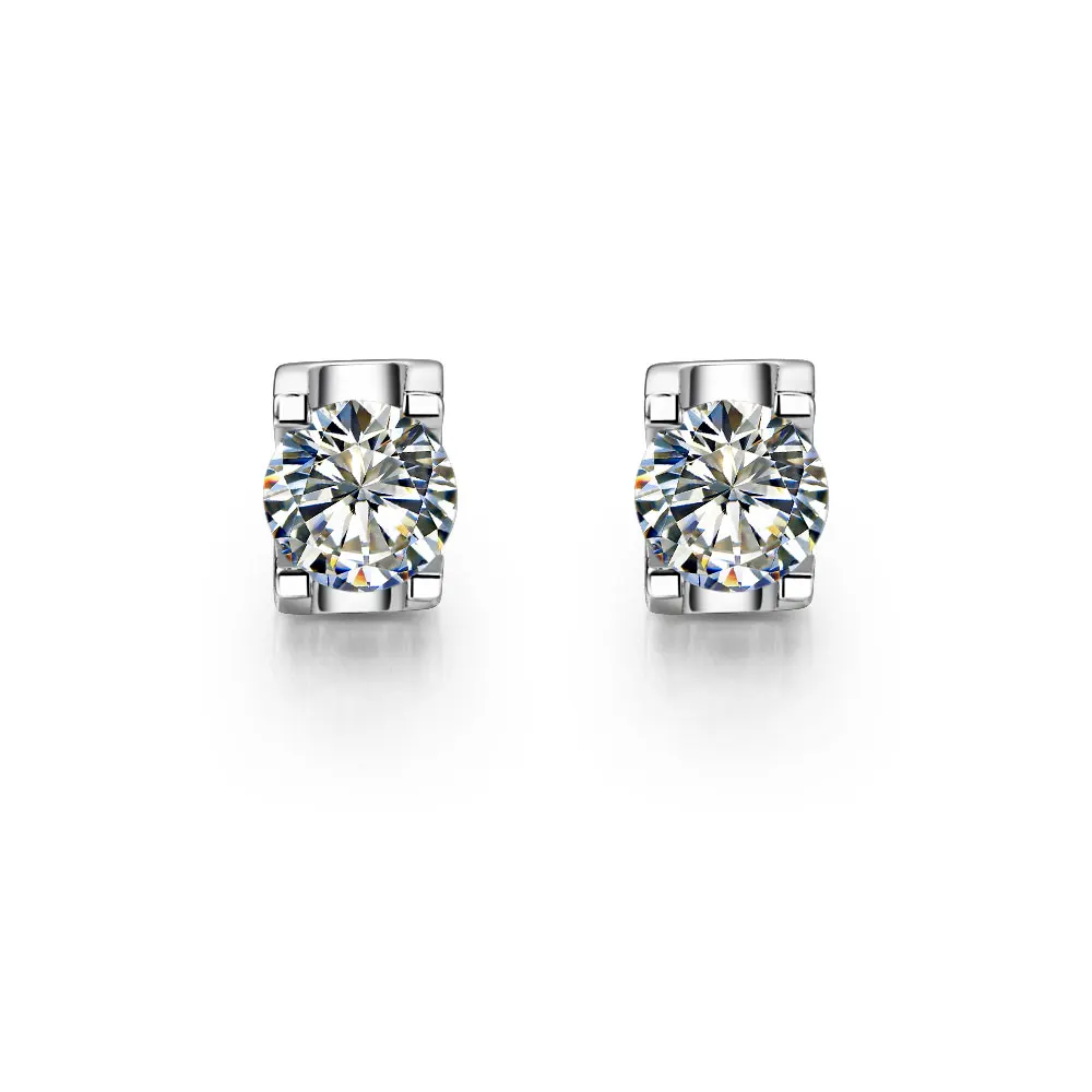 Тест Положительный тест реальные 5 0 мм 0.5Ct каждый G H серьги гвоздики из моиссанита
