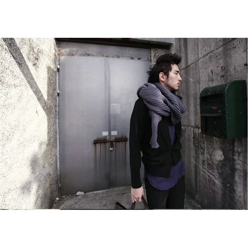 Новинка мужские женские шарфы унисекс вязаные рукава и комплект для мальчиков