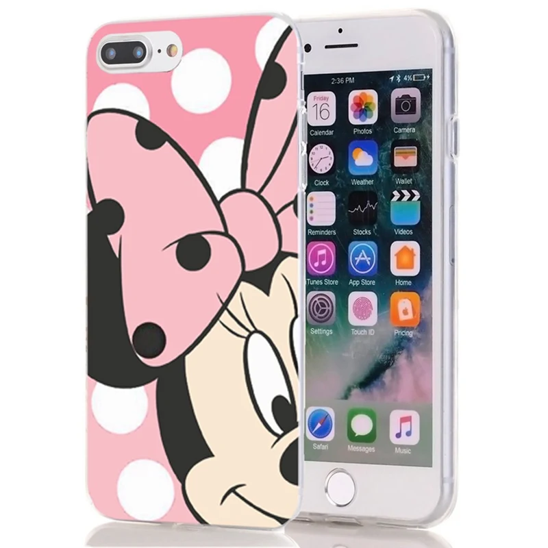 For iPhone 6 7 8 4.7" X Plus plus 5.5" Fashion Cartoon Lovers Mickey Mouse Minnie cover soft TPU case B800 |