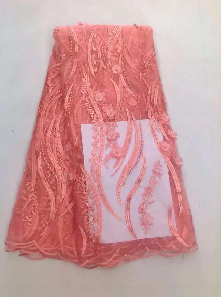 2017 последние кружевной ткани высокого качества африканская 3d цветок сетки