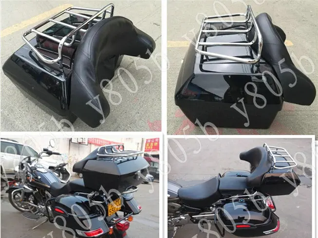 Мотоциклетная модель багаж с верхней рейкой и спинкой для Honda Shadow ACE Steed VLX 400 600 1100