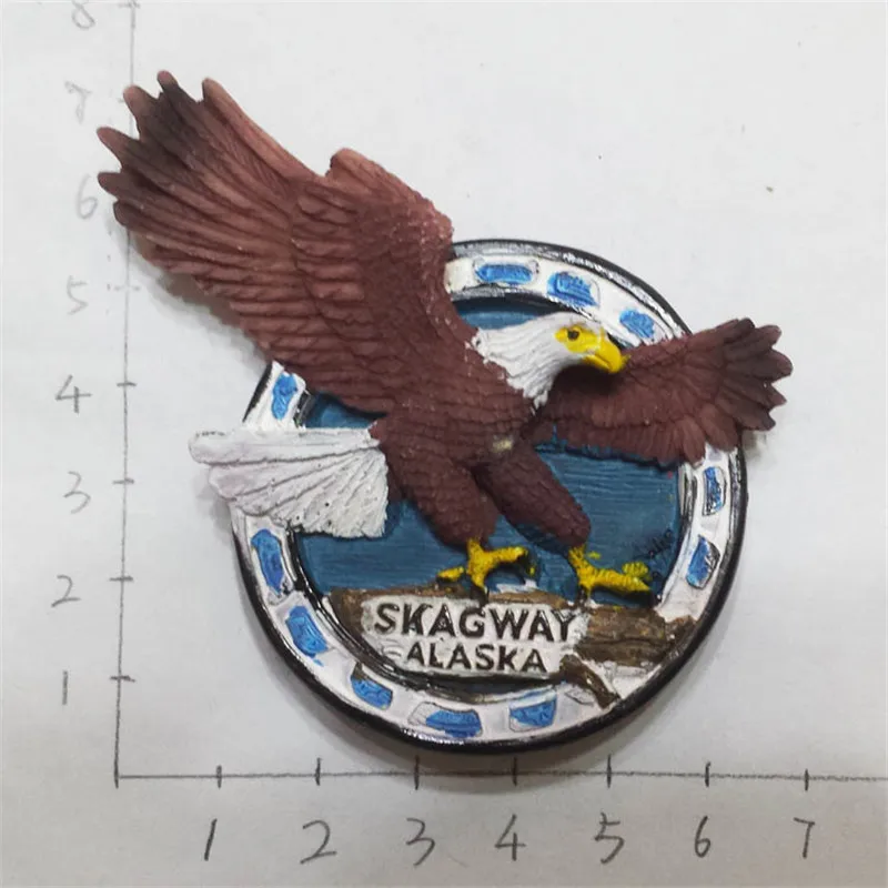 Креативный Аляска орлы рисунок на холодильник стикер США пейзаж магниты