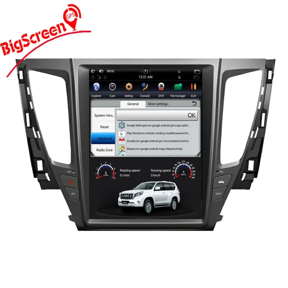 Автомобильный DVD плеер в стиле Tesla 12 1 дюйма Android 6 0 GPS навигация для MITSUBISHI PAJERO2016