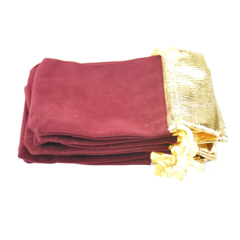 Бархатные мешки 12 х15 см черные бархатные мешочки с золотой отделкой на шнурке