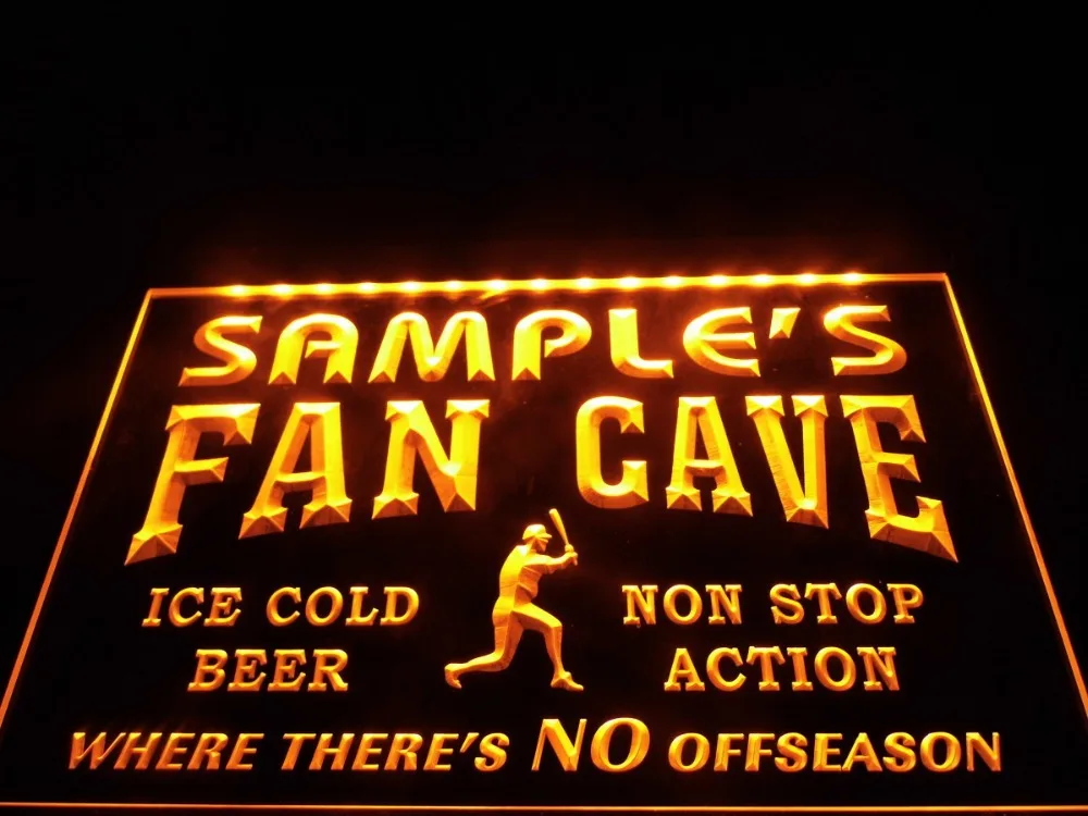 DZ063- Name Personalized Custom Baseball Fan Cave Man Room Bar Beer LED Neon Light Sign | Дом и сад