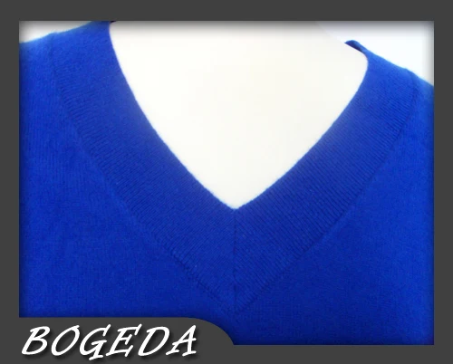 Pure Cashmere Sweater Women Royal Blue Pullover V-neck Lady Natural Thick Warm High Quality Clearance Sale Free Shipping Женская