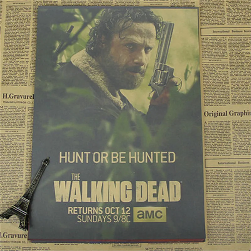 Винтажная Классическая ТВ-серия Ходячие мертвецы ретро-постер к фильму