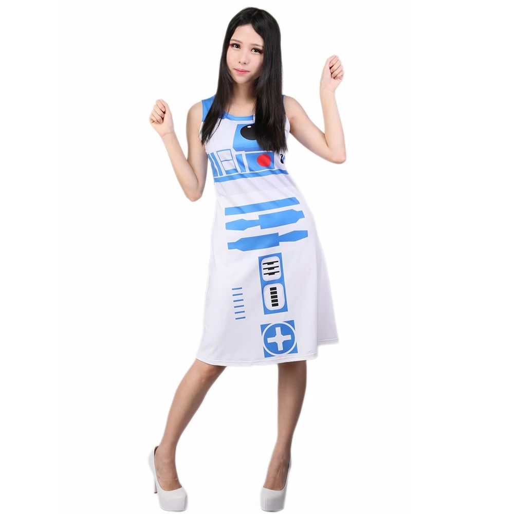 Coslive Звездные войны косплей r2d2 Необычные Женщины Девушки платье Фильм Косплей