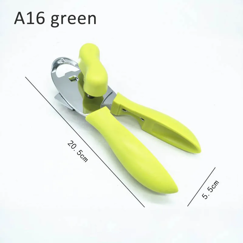 A16 green 4 в 1 открывалка для консервов Многофункциональная портативная ручная металлическая Нескользящая ручка открывалки для бутылок вечерние аксессуары для бара прочный кухонный инструмент - Цвет: A16 green