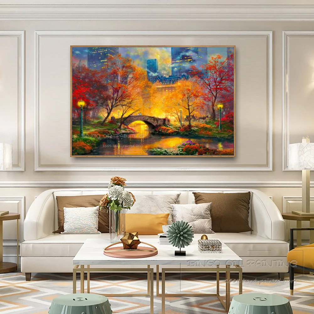 Artist Hand-painted High Quality Wonderful Landscape Central Park In the Fall Oil Painting Rich Colors Central Park Oil Painting
Artist Hand-painted High Quality Wonderful Landscape Central Park In the Fall Oil Painting Rich Colors Central Park Oil Painting