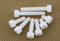 100pcslot m4x681012152025 m3x5681012152025 hex socket pan head white nylon plastic screw hardware fasteners350
