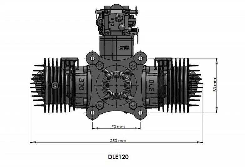 Оригинальный бренд Новый DLE 120CC двухцилиндровый бензиновый/бензиновый двигатель