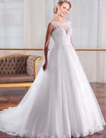 eightale vintage wedding dress o neck appliques bride dress lace illusion back a line custom made plus size wedding gowns