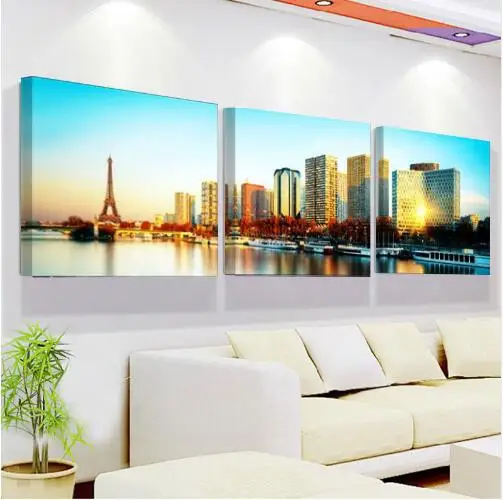 3 Pieces The Peach Blossom Lake Landscape Print Paintings Canvas Painting Home Decorative Pictures Abstract Living Room | Дом и сад