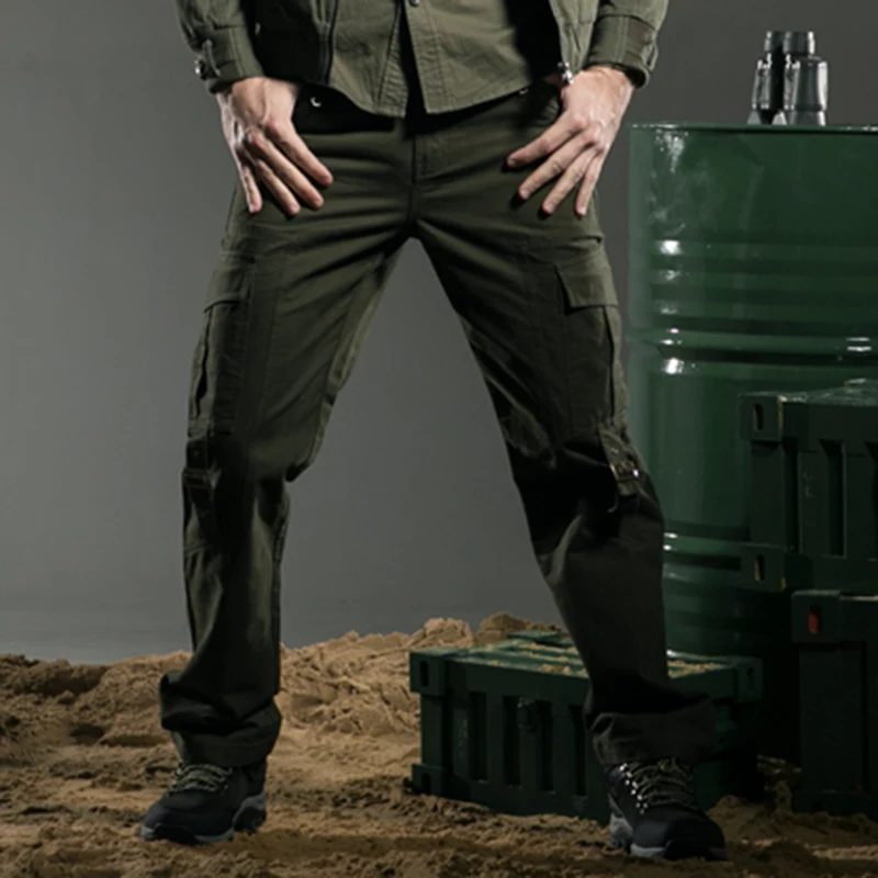 Мужские джоггеры брюки в европейском стиле с несколькими карманами свободные