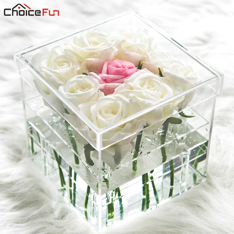 Фото CHOICE FUN Роскошная 100% акриловая прозрачная пластиковая подарочная коробка с 9 CHOICE FUN Роскошная 100% акриловая прозрачная пластиковая подарочная коробка с 9