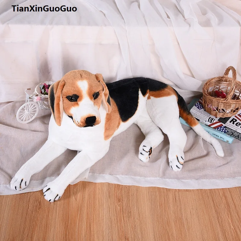 Satin Al Büyük 70 Cm Güzel Eğilimli Beagle Peluş Oyuncak Yumuşak Bebek Atmak Yastık Doğum Günü Hediyesi H2329