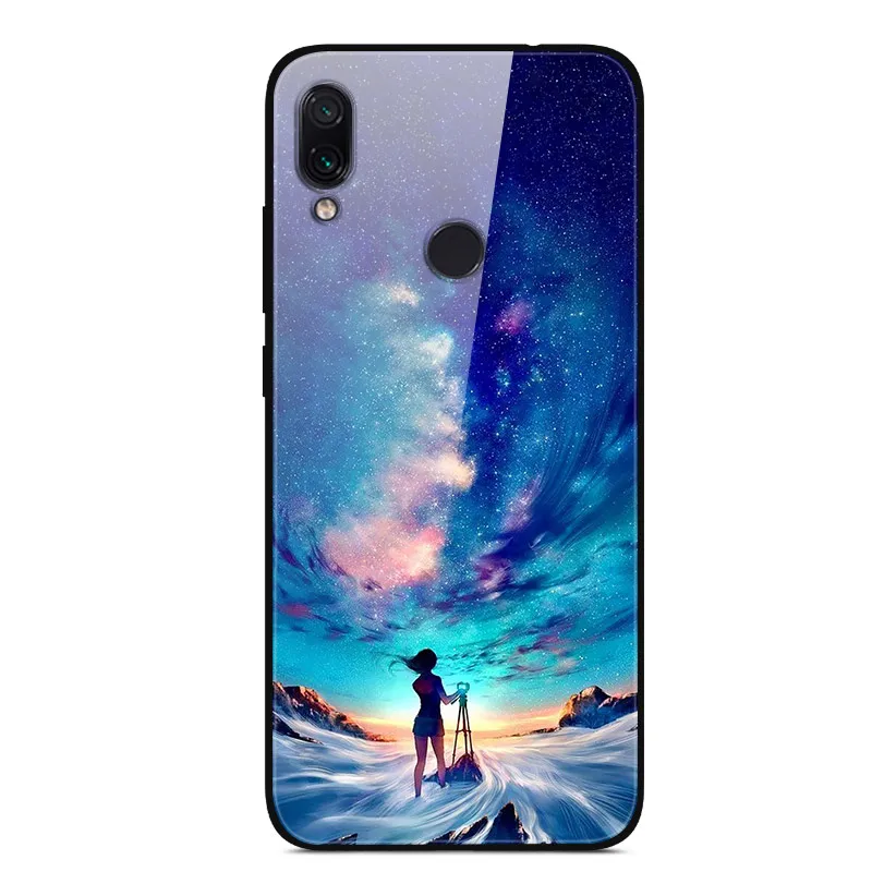 18 Для Xiaomi Redmi 7 Чехол из закаленного стекла твердая задняя крышка для Xiaomi Redmi Note 7 чехлы для телефонов силикон бампер Coque на Redmi7 Note7 - Цвет: 18