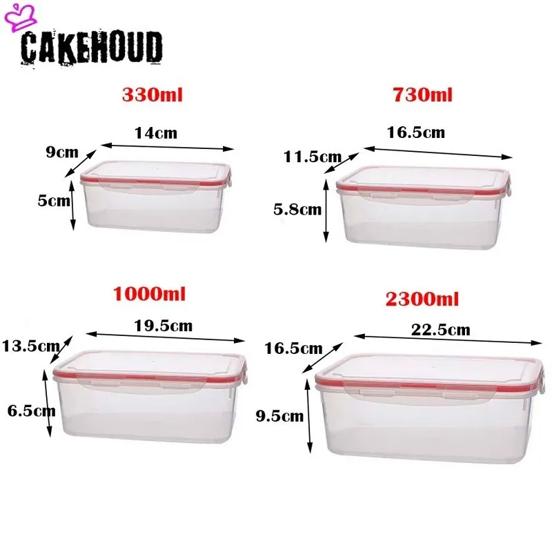 Серый CAKEHOUD бытовой Пластик герметичный контейнер прозрачный для еды холодильник для хранения зерна квадратные ящики круглый ящик для хранения - Цвет: Серый
