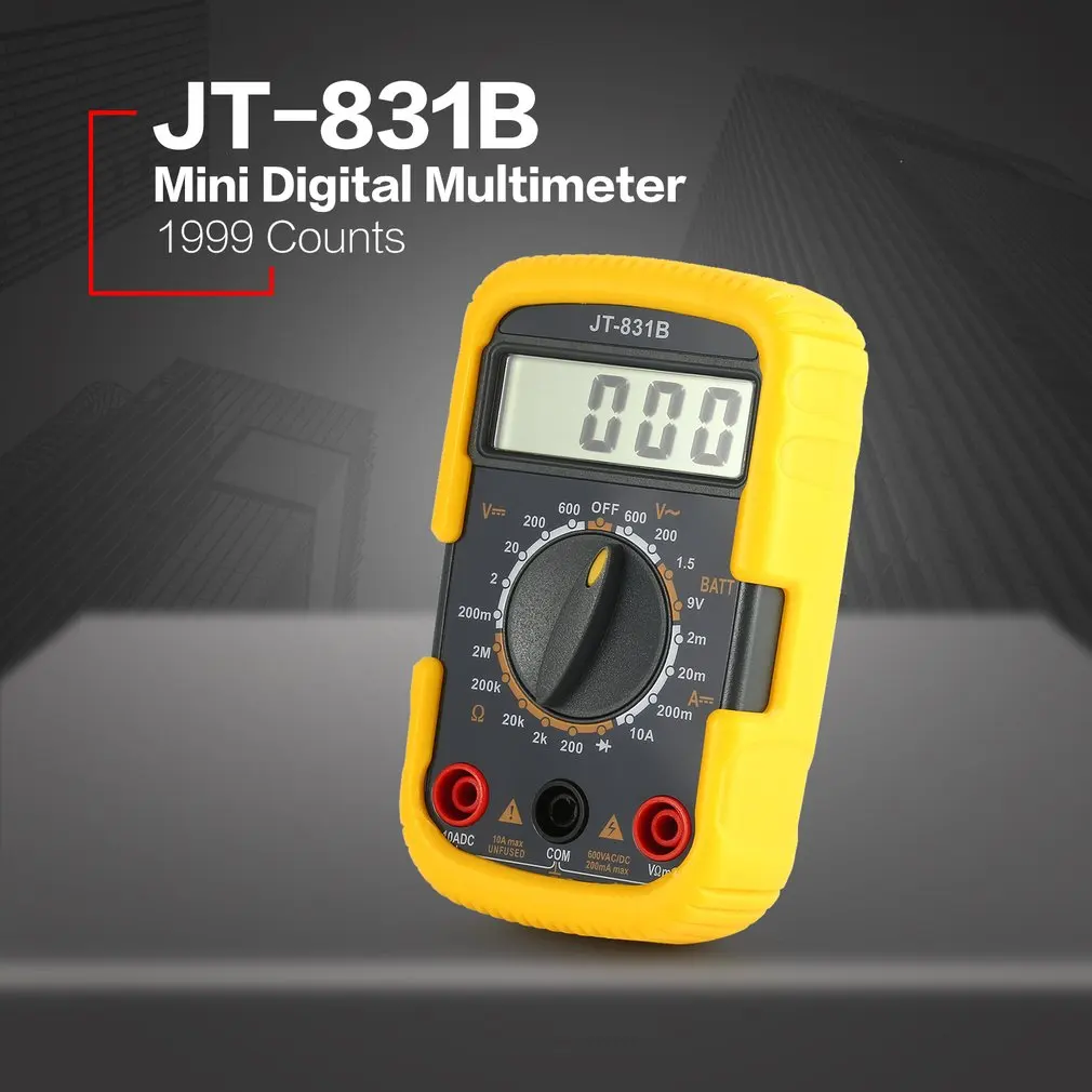JT 831B ручной Мини цифровой мультиметр 1999 отсчетов AC/DC Вольт диод тестер батареи