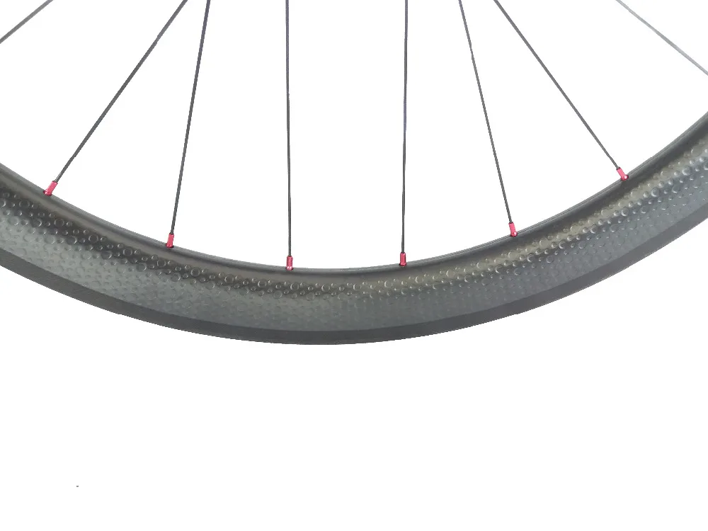 700c 50mm clincher road disc bike carbon dimple surface rear wheel U shape Powerway M32 straight pull hub X-TRA 1420 aero spokes | Спорт и