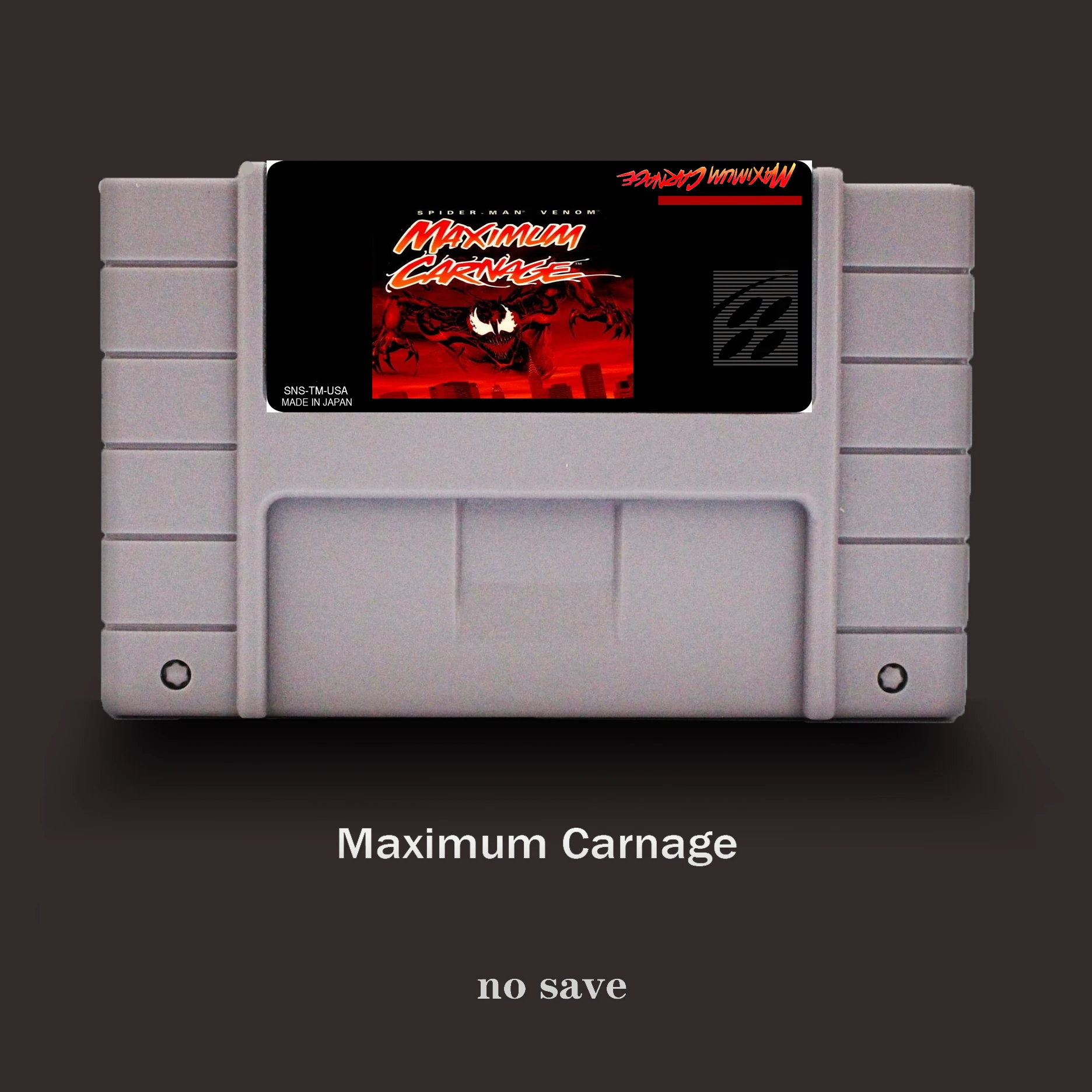 Распродажа! Максимальная Carnage-16 бит для США NTSC игровой плеер большая серая