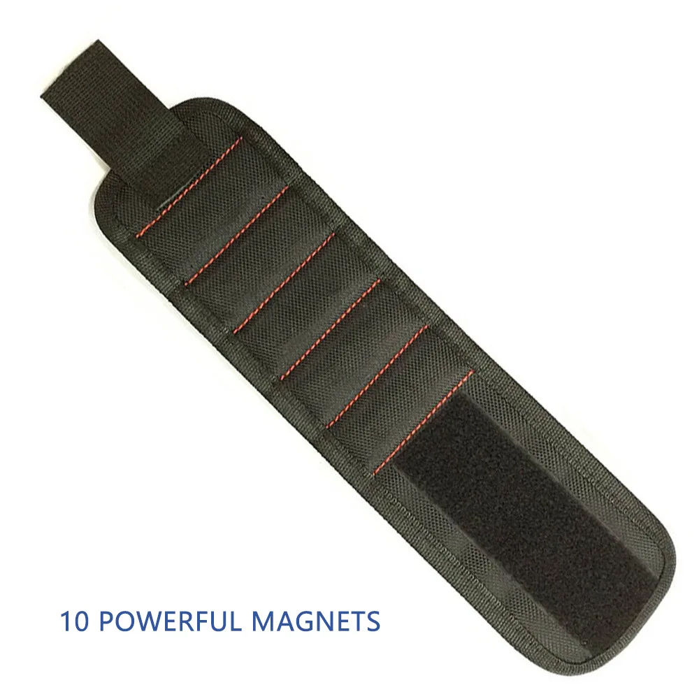 10 powerful magnets Опора на запястье, крепкий магнитный держатель для винта, напульсник, ремешок, инструмент, сумка для браслетов, сумка, винты, держатель для сверла - Цвет: 10 powerful magnets