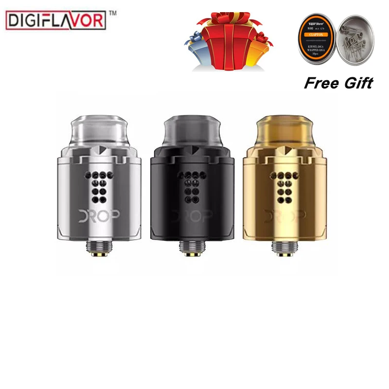 Оригинальный Digiflavor Drop Solo RDA Tank Одиночная катушка атомайзер с BF Squonk шарнирно