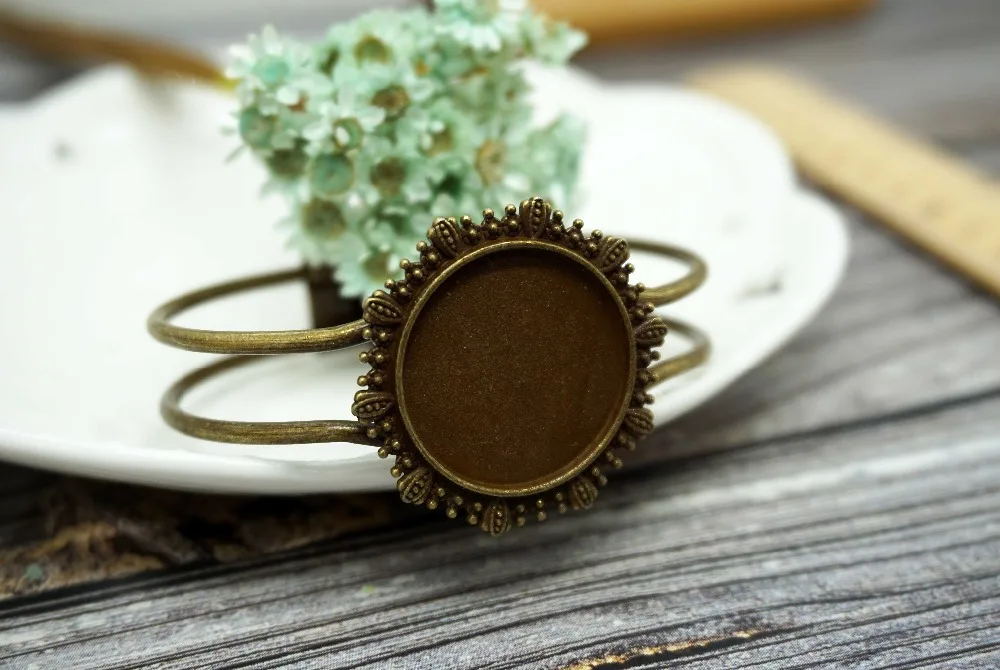 Фурнитура для браслета из бронзы 1 шт. размер 25 мм базовая основа изготовления