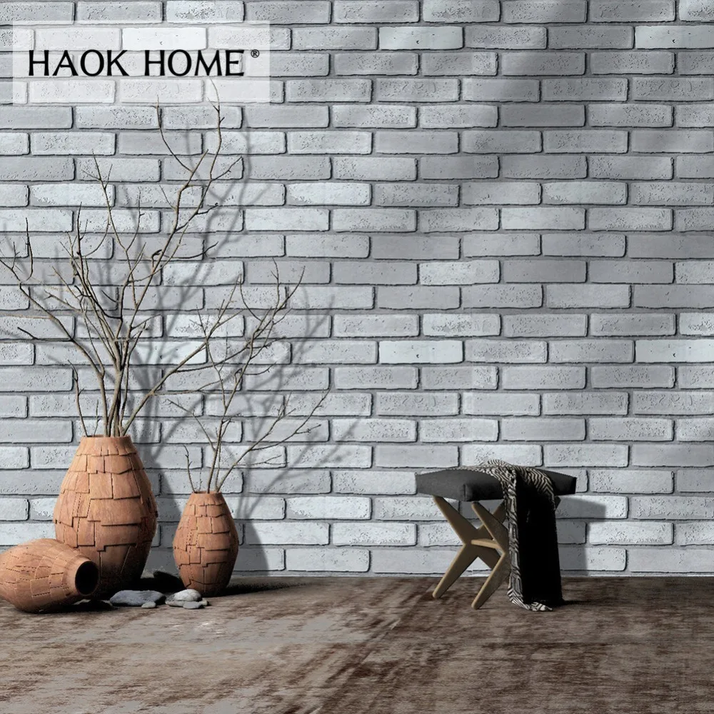 HaokHome винтажные кирпичные обои 0 45 м * 6 виниловая контактная бумага настенное