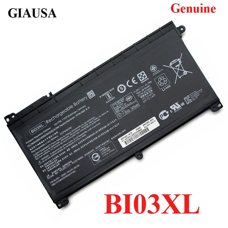 Оригинальный аккумулятор GIAUSA BI03XL для ноутбука HP Pavilion X360 13-U100TU U113TU 843537 844203-541 -850 B103 -