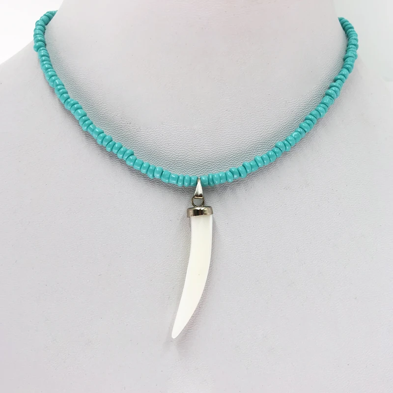 Ожерелье KBJW с подвеской в виде рога из натурального материала женское ожерелье