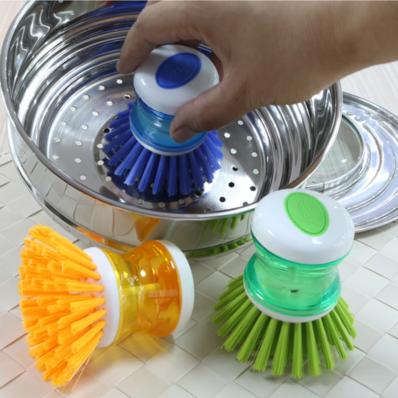 

Fashion and colorful hydraulic pressure washing brush two installed plastic liquid pressure pot brush clean washing brush press
