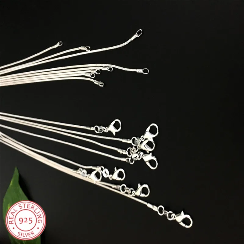 

5 pieces /lot Promotion Wholesale silver plated 1mm necklace, hot fashion jewelry Snake chains for women
