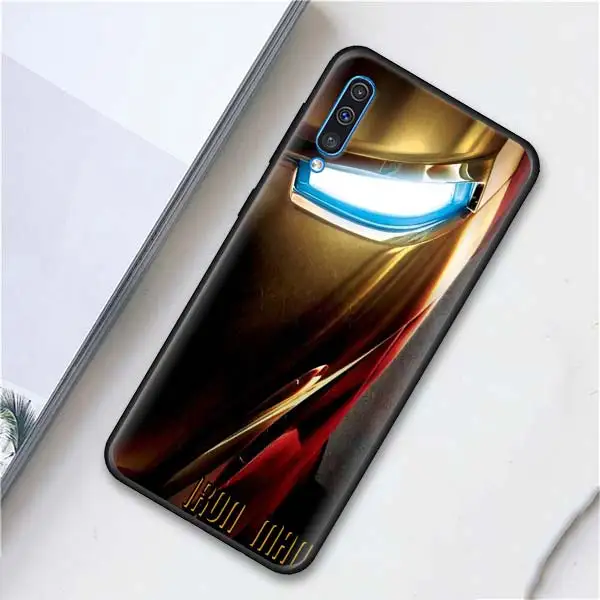 003 Ironman Marvel Мстители Супергерои мягкие чехлы для телефонов samsung Galaxy A6 A7 A8 Plus A9 A10 A20 A30 A40 A50 A70 M30 M20 черный C - Цвет: 003