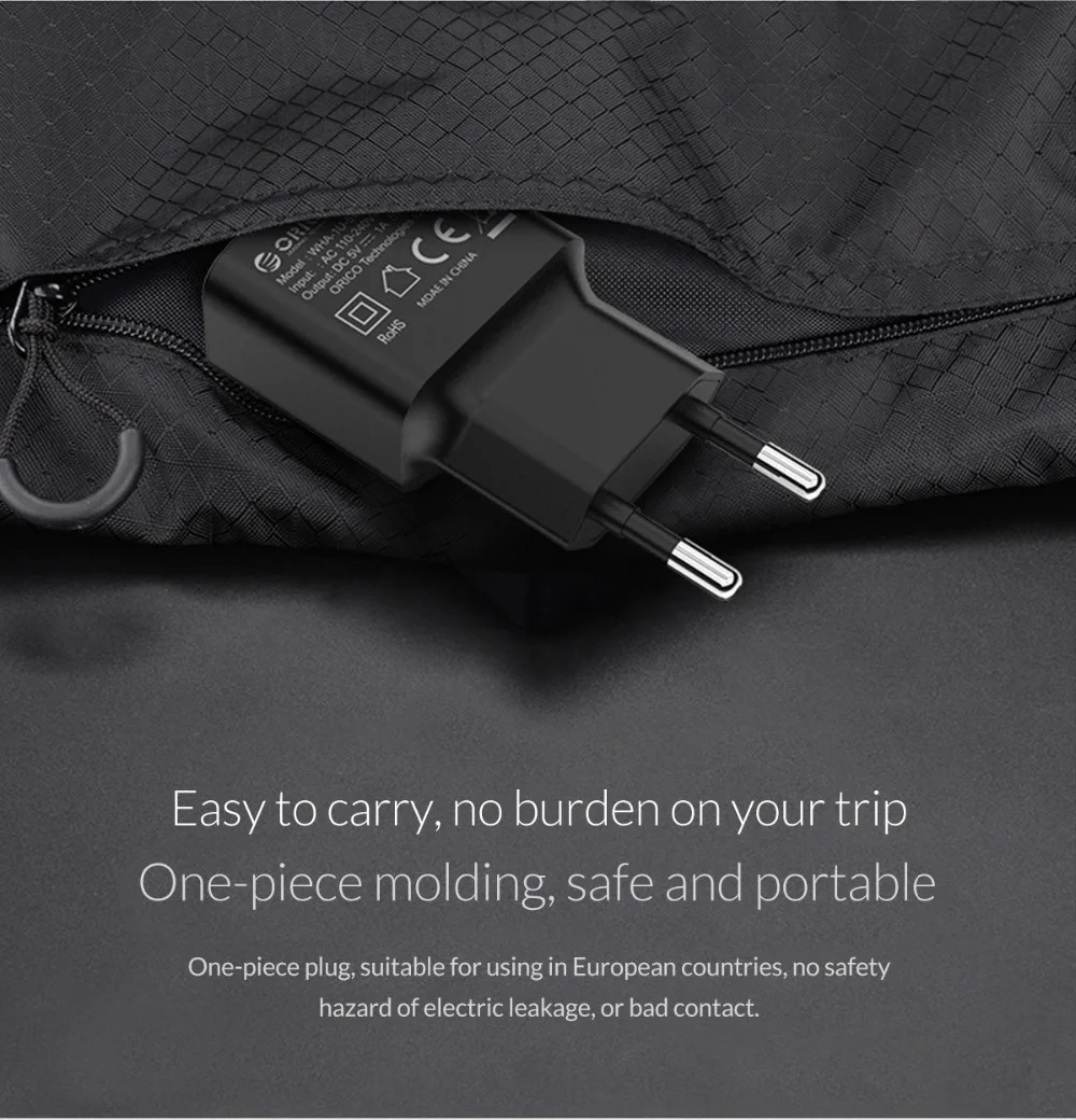 Зарядное устройство ORICO с европейской вилкой USB 5V1A 52A для мобильного телефона, зарядное устройство для путешествий, адаптер для iPhone, samsung, Xiaomi, настенное зарядное устройство