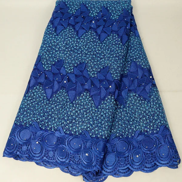 royal blue Последняя французская нигерийская кружевная ткань высокого качества вышитая Тюль кружевная ткань в африканском стиле с камнями для свадьбы вуаль кружева - Цвет: royal blue