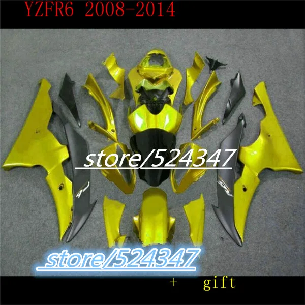 

Fei-Fairing kit for YZFR6 08 09 10 11 12 YZF R6 2008 2009 2010 2012 YZF600 Flames yellow blk Fairings