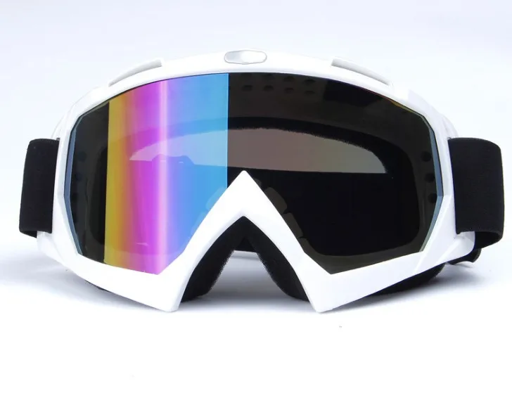 White Мужские и женские лыжные очки для сноуборда UV400, ветрозащитные солнцезащитные очки, спортивные очки, маска для катания на лыжах и снегоходах, противотуманные очки с одним объективом - Цвет: White