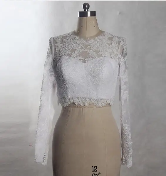 Белый RST6 настоящие фотографии Yiaibridal Seperate топ только Обрезанные Renda Manga Longa Болеро Mariage - Цвет: Белый
